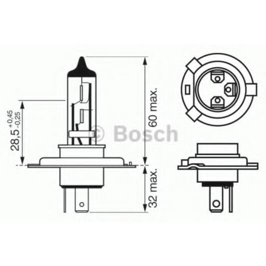 Автолампа Bosch Plus 30 H4 P43t 60 W 1987302042