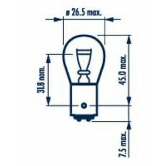 Автолампа Narva P21/5W BAY15d 21 W прозрачная 17916