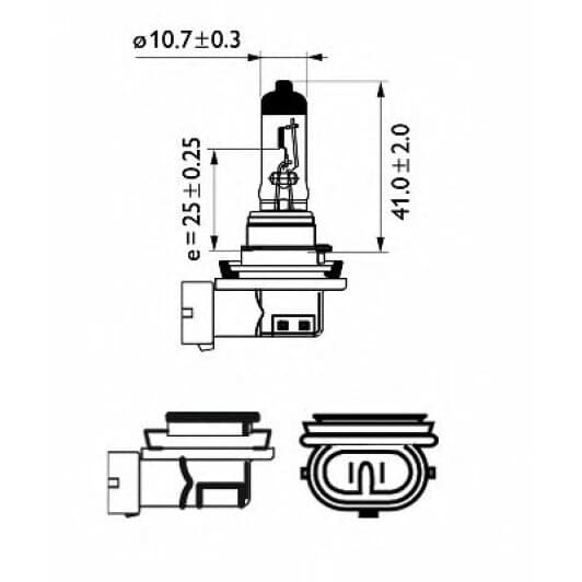 Автолампа Philips Vision H11 PGJ19-2 55 W прозрачная 12362PRC1