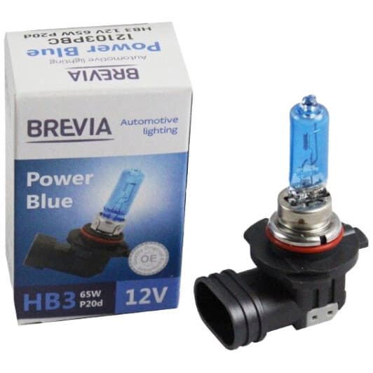 Автолампа Brevia Power Blue HB3 P20d 65 W темно-блакитна 12103PBC