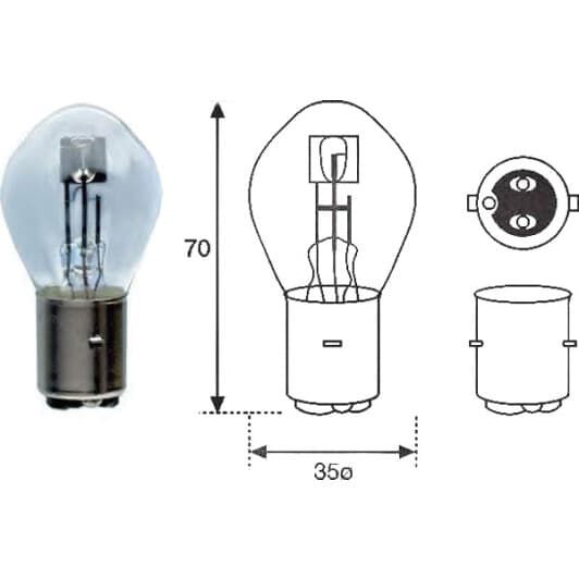 Автолампа Magneti Marelli S1 BA20d 25 W прозора 2588500000