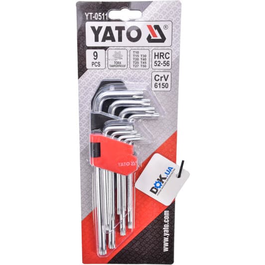 Набір ключів TORX Yato YT0511 T10-T50 9 шт