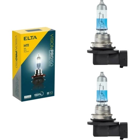 Автолампа Elta Automotive Vision Pro 150 H11 PGJ19-2 55 W прозрачно-голубая EB6711TR