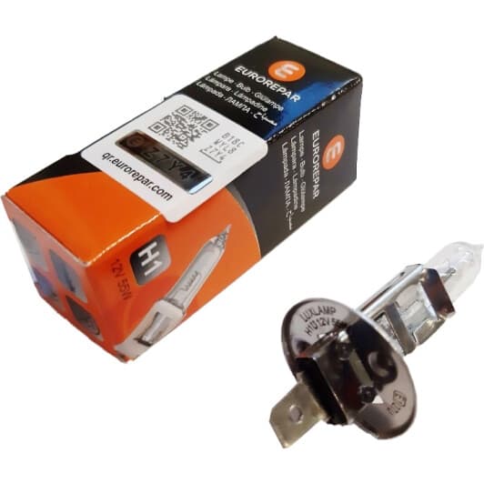 Автолампа Eurorepar H1 P14,5s 55 W прозрачная 1616430880