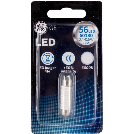Автолампа General Electric C5W 0,4 W прозрачная 60180LED1B