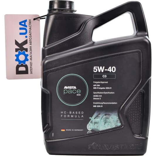 AVISTA Pace EVO C3 5W-40 (5 л) моторное масло
