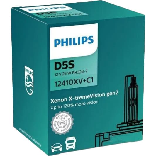 Автолампа Philips X-tremeVision gen2 +120% D5S PK32d-7 25 W прозрачная 12410XVC1