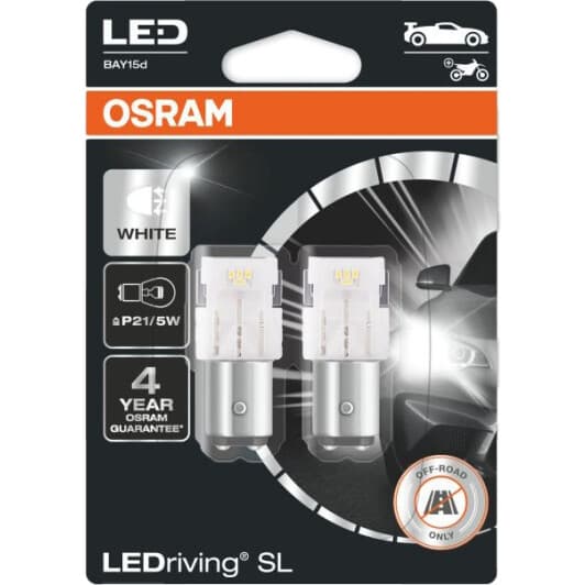 Автолампа Osram LEDriving P21/5W BAY15d 0,4 W 7528DWP-02B