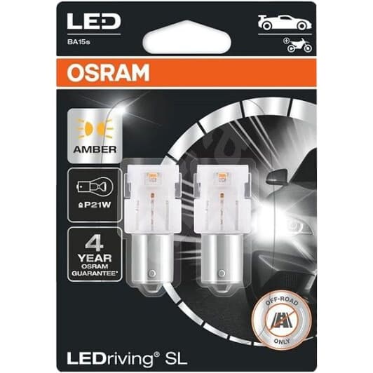 Автолампа Osram LEDriving P21/5W BAY15d 1,3 W 7528DYP-02B