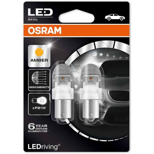 Автолампа Osram LEDriving Premium P21W BA15s 2 W 7556YE-02B