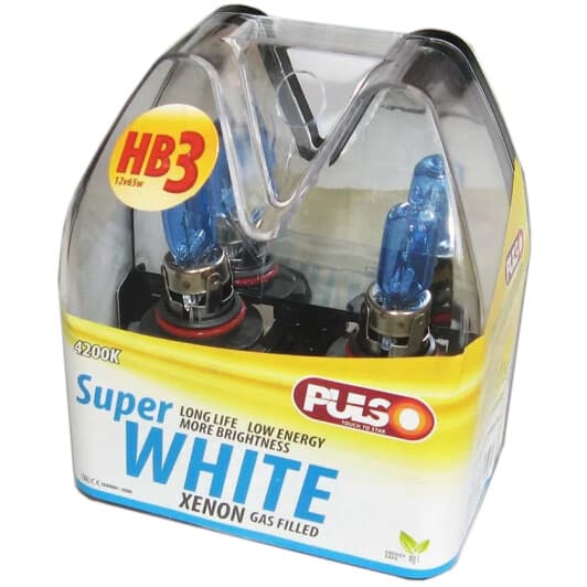 Автолампа Pulso Super White HB3 P20d 65 W светло-голубая LP-95651