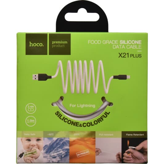Кабель Hoco X21 X21LIGHTNINGBLACKWHITE USB - Apple Lightning 1 м