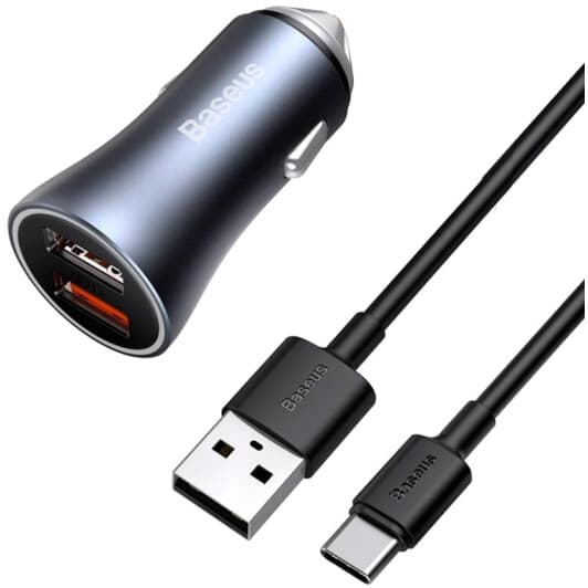 USB зарядка в авто Baseus Golden Contactor Pro TZCCJD-0G