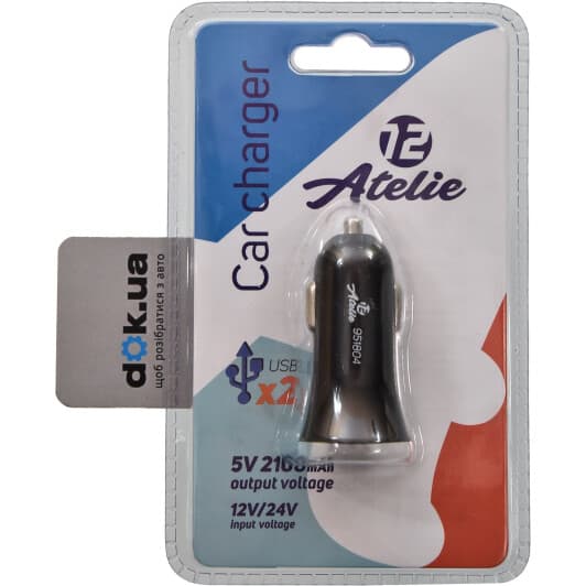 USB зарядка в авто 12 Atelie 951804
