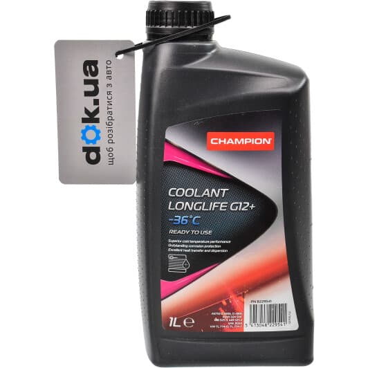 Champion Coolant Longlife G12+ розовый -36 °C готовый антифриз