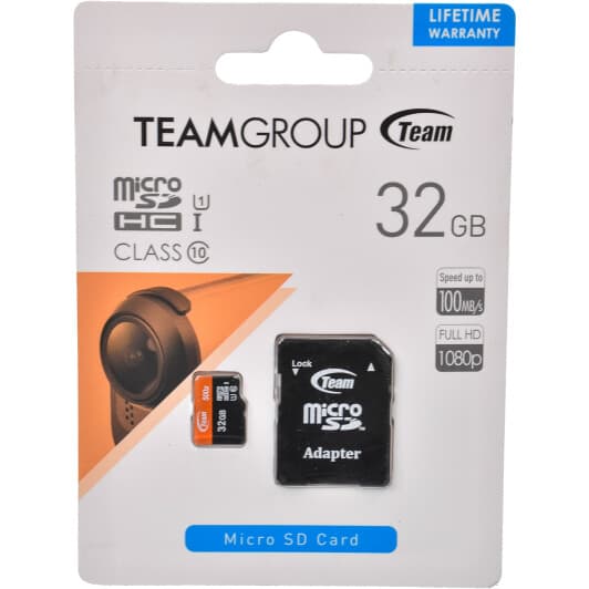 Карта пам’яті Team Group microSDHC 32 ГБ з SD-адаптером