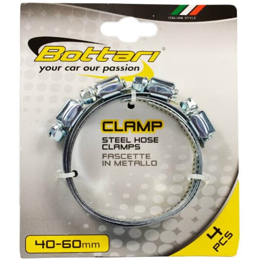 Набор хомутов Bottari 24035-IS червячный 40-60 мм нержавеющая сталь (SS201) 4 шт