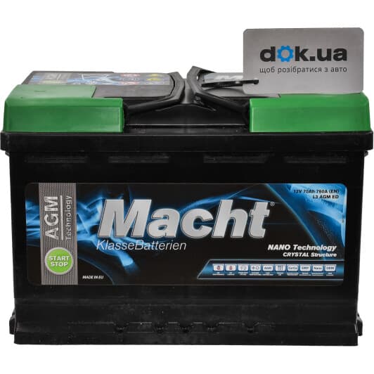 Акумулятор Macht 6 CT-70-R AGM Start Stop 25944