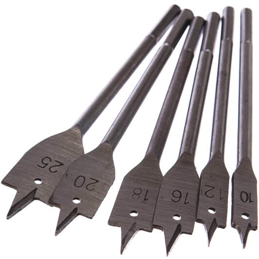 Набор сверл Top Tools перьевых по дереву 60H860 10-25 мм 6 шт.