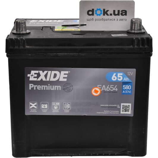 Акумулятор Exide 6 CT-65-R Premium EA654