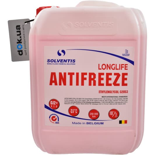 Solventis G12+ красный -37 °C, 10 л (c2053r10l) готовый антифриз