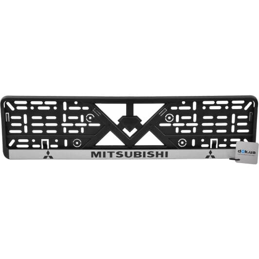 Рамка номерного знака Штурмовик 3391 колір чорний із сріблястим на Mitsubishi