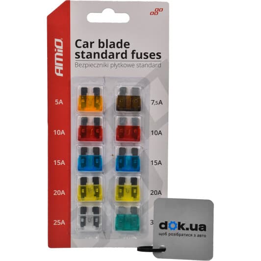 Набір запобіжників Amio 01138 FTL midi (normal) 10 шт.