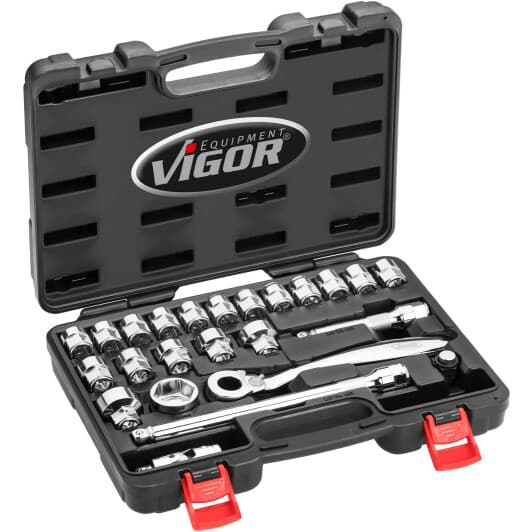 Набір торцевих головок та компонентів Vigor v7202 1/2" (24 пр.)