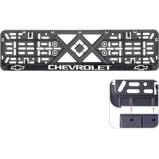 Рамка номерного знака Eurotermix 48851 колір чорний на Chevrolet