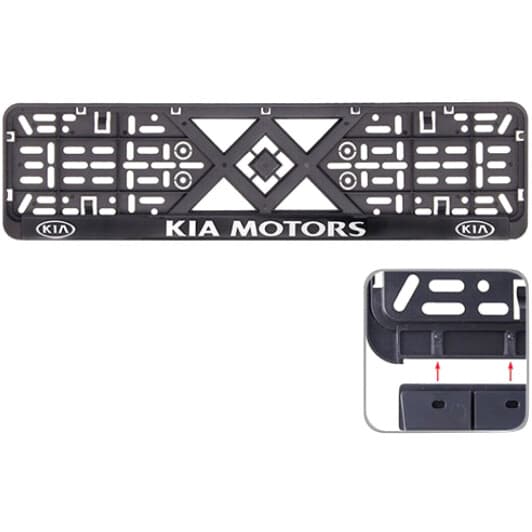 Рамка номерного знака Eurotermix 45564 колір чорний на KIA