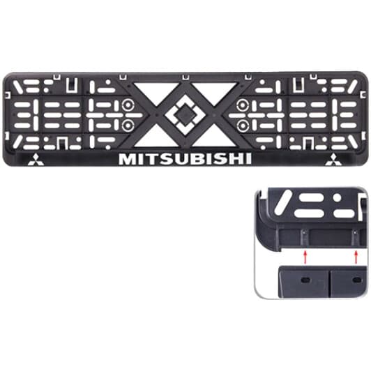 Рамка номерного знака Eurotermix 50276 колір чорний на Mitsubishi
