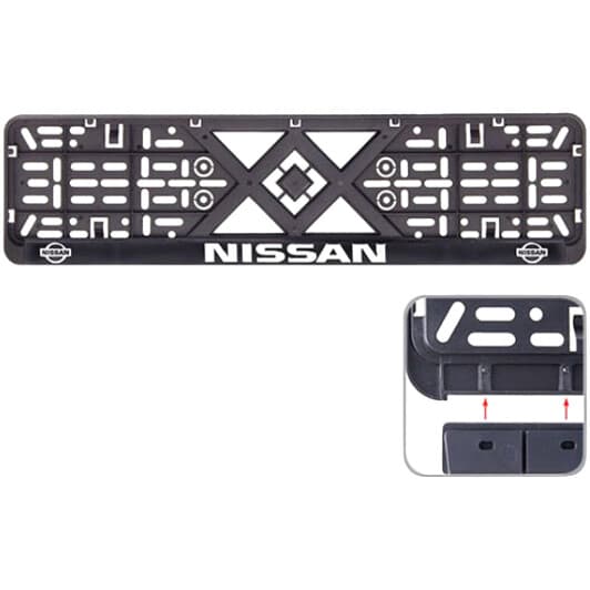 Рамка номерного знака Eurotermix 45568 колір чорний на Nissan