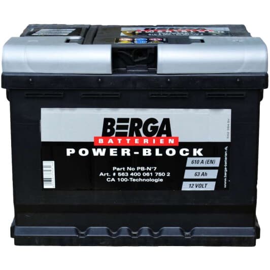 Аккумулятор Berga 6 CT-63-R Power Block 563400061