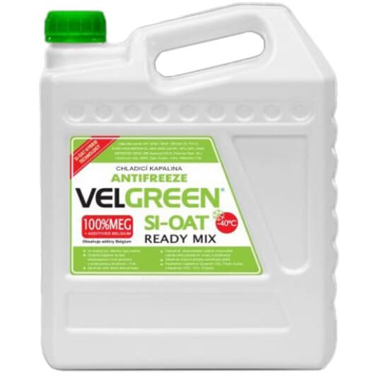 VELVANA Velgreen SI-OAT READY MIX G11 зелений -40 °C, 4,5 л готовий антифриз