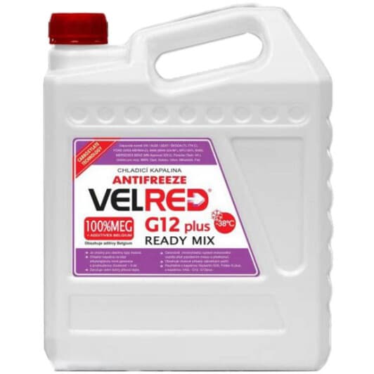 VELVANA Velred READY MIX G12+ красный -38 °C готовый антифриз