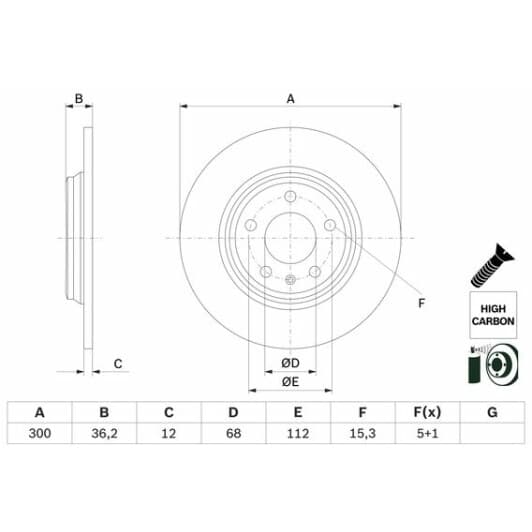 0986479e33 Bosch Гальмівний диск
