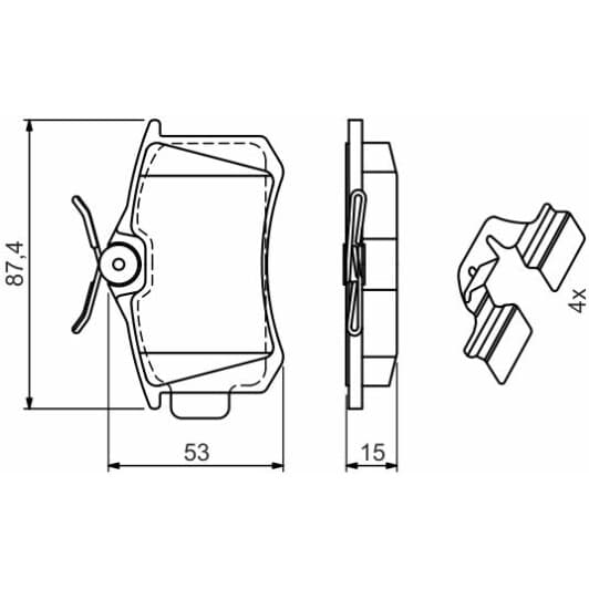 0 986 494 597 Bosch Гальмівні колодки