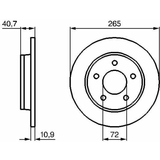 0 986 479 C77 Bosch Гальмівний диск для Mazda 3