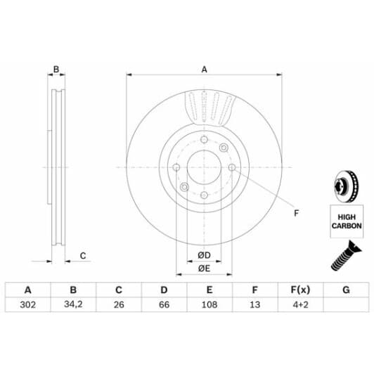 0 986 479 C72 Bosch Тормозной диск