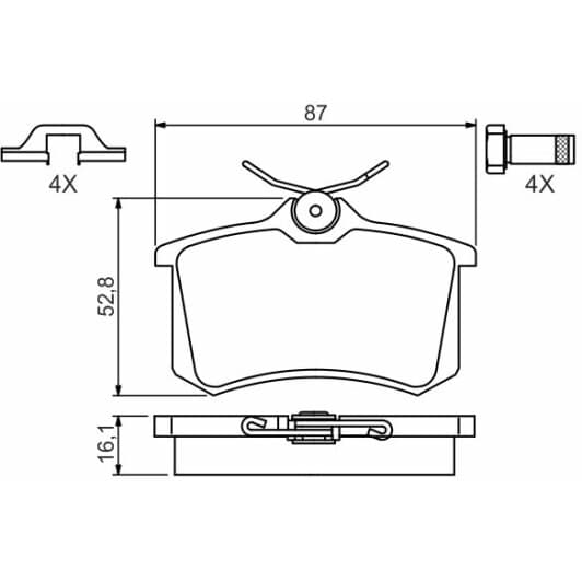 0 986 494 621 Bosch Тормозные колодки