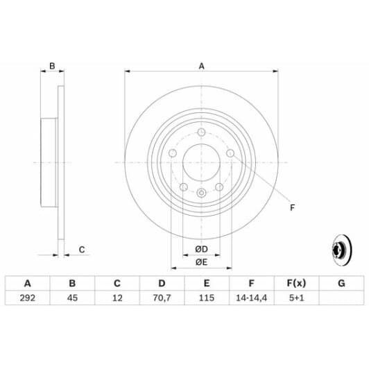 0 986 479 C58 Bosch Тормозной диск