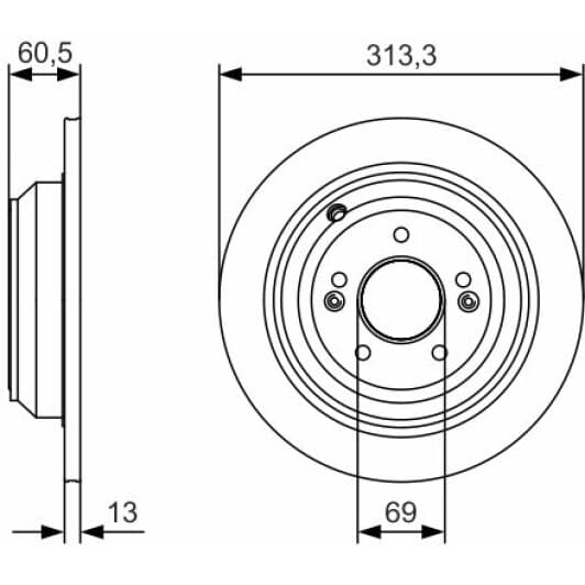 0 986 479 C27 Bosch Тормозной диск для Hyundai Genesis