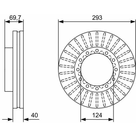0986479D14 Bosch Гальмівний диск