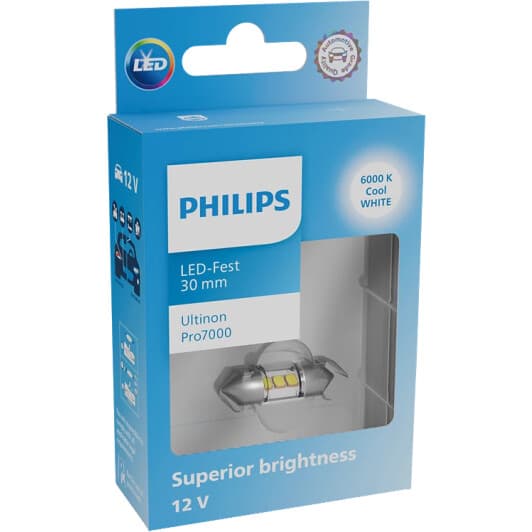 Автолампа Philips Ultinon Pro7000 C5W SV8,5 1 W 11860CU70X1