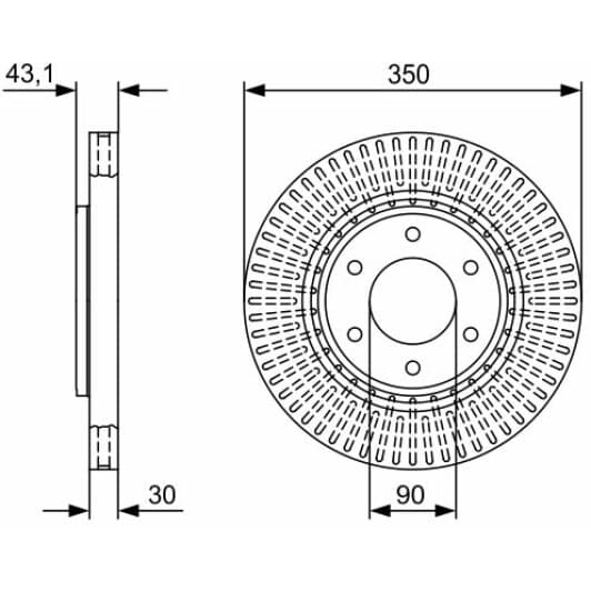 0986479V51 Bosch Гальмівний диск