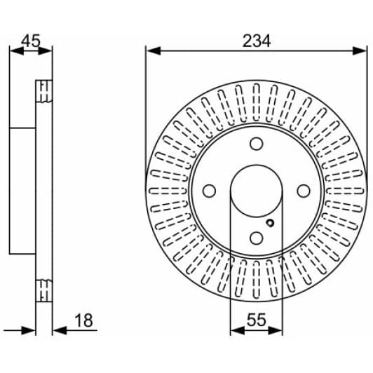 0986479V65 Bosch Тормозной диск для Mazda Demio