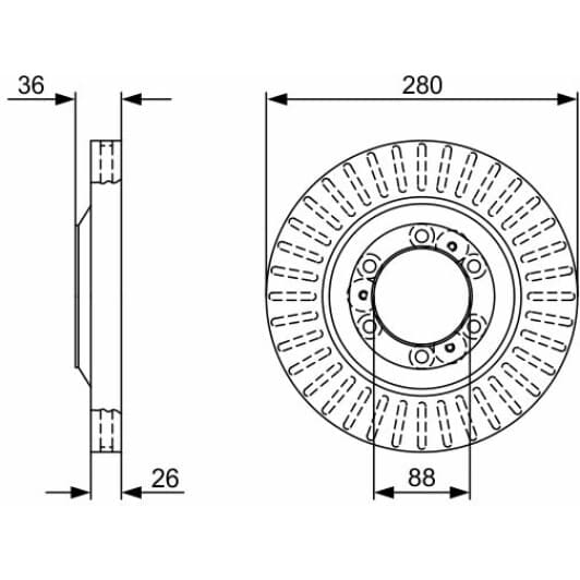 0986479V88 Bosch Гальмівний диск для Great Wall Wingle