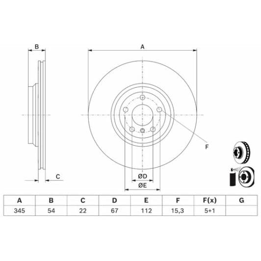 0986479d62 Bosch Гальмівний диск