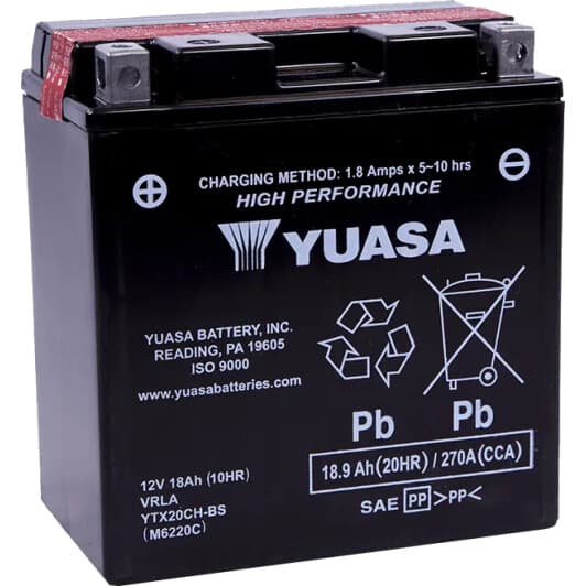 Акумулятор Yuasa 6 CT-18,9-L High Performance YTX20CH-BS