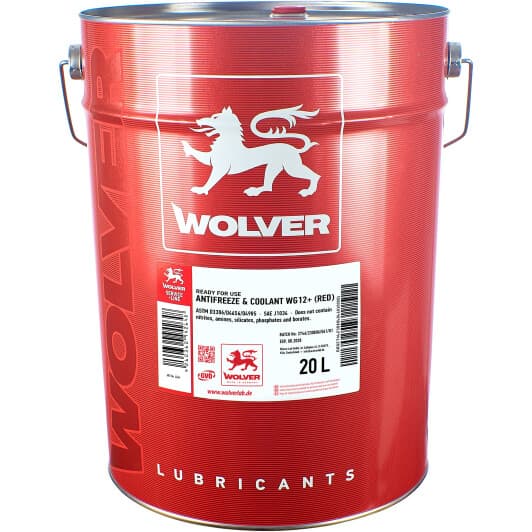 Wolver Antifreeze & Coolant WG12+ G12+ красный -38 °C готовый антифриз